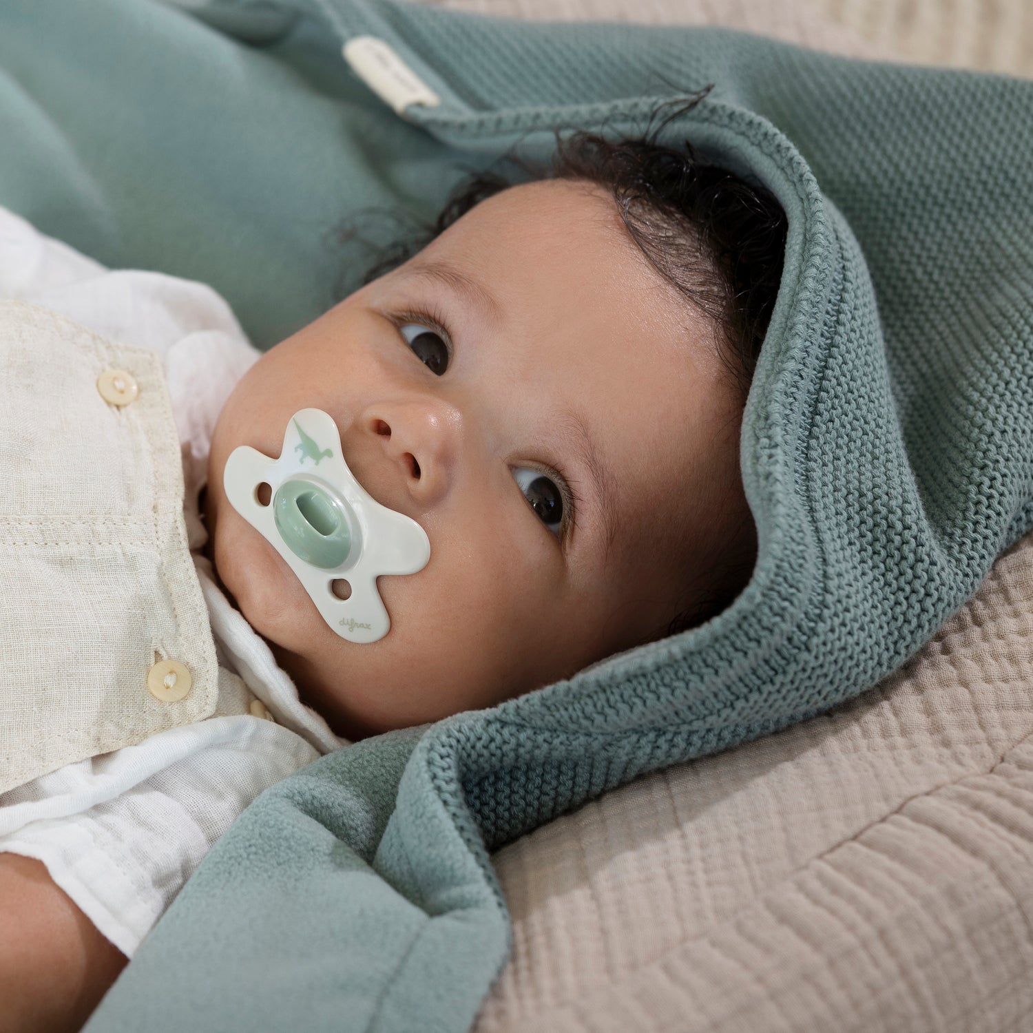 Little Venture Natural fopspeen Little Green Dino met Baby