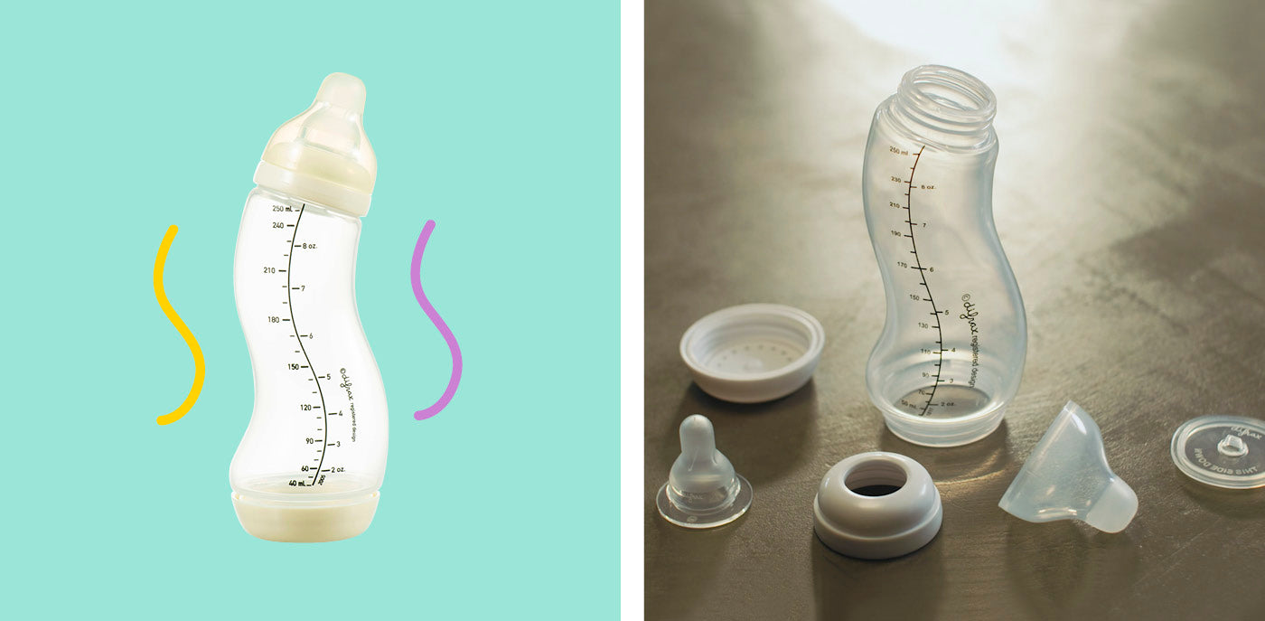 Babyfles in onderdelen