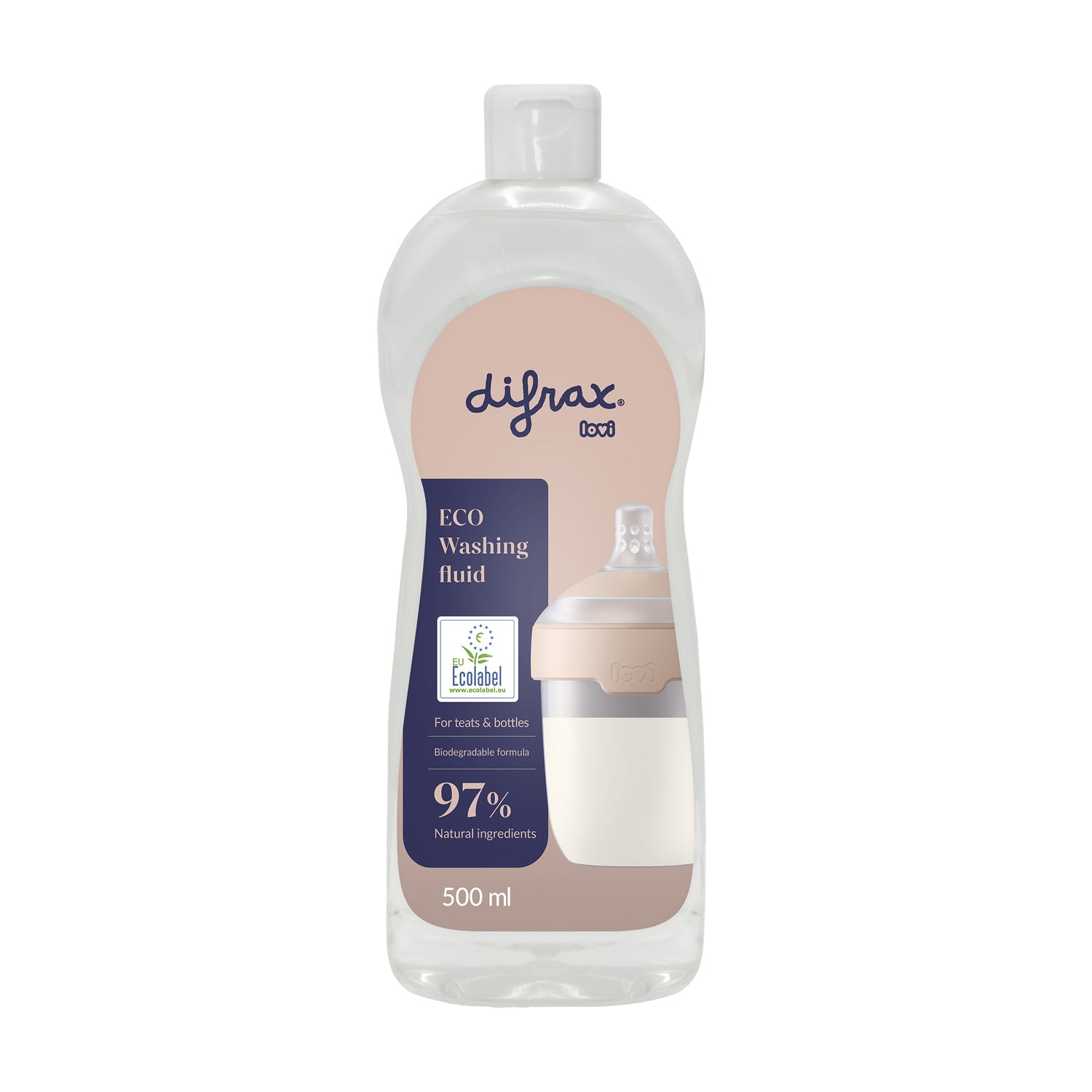 Ecologisch afwasmiddel 500 ml voor babyartikelen, inbegrepen in de Difrax LOVI Newborn Starterset