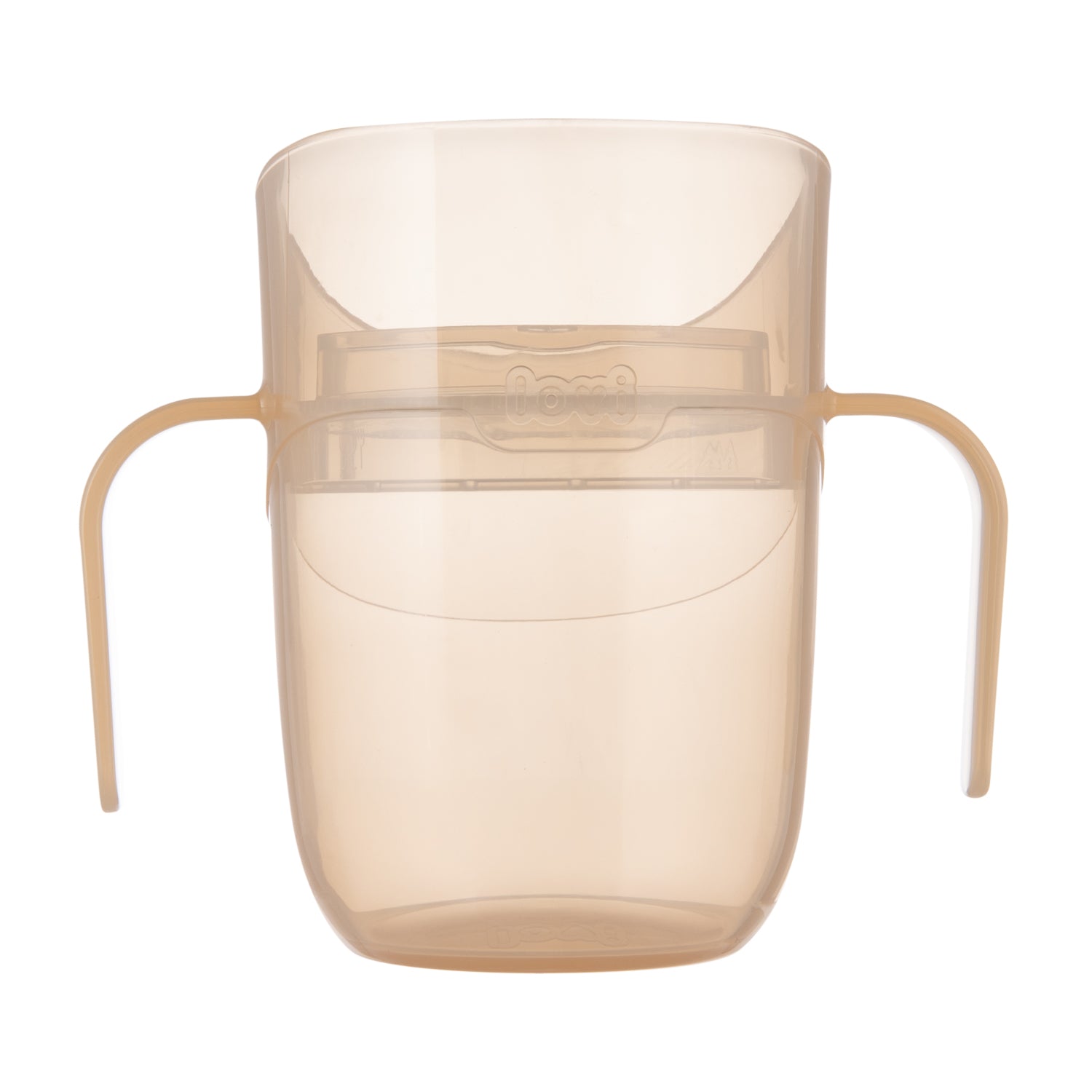 Difrax LOVI 360 graden oefenbeker in helder design met afsluitdop, ergonomisch model geschikt voor jonge kinderen vanaf 6 maanden.