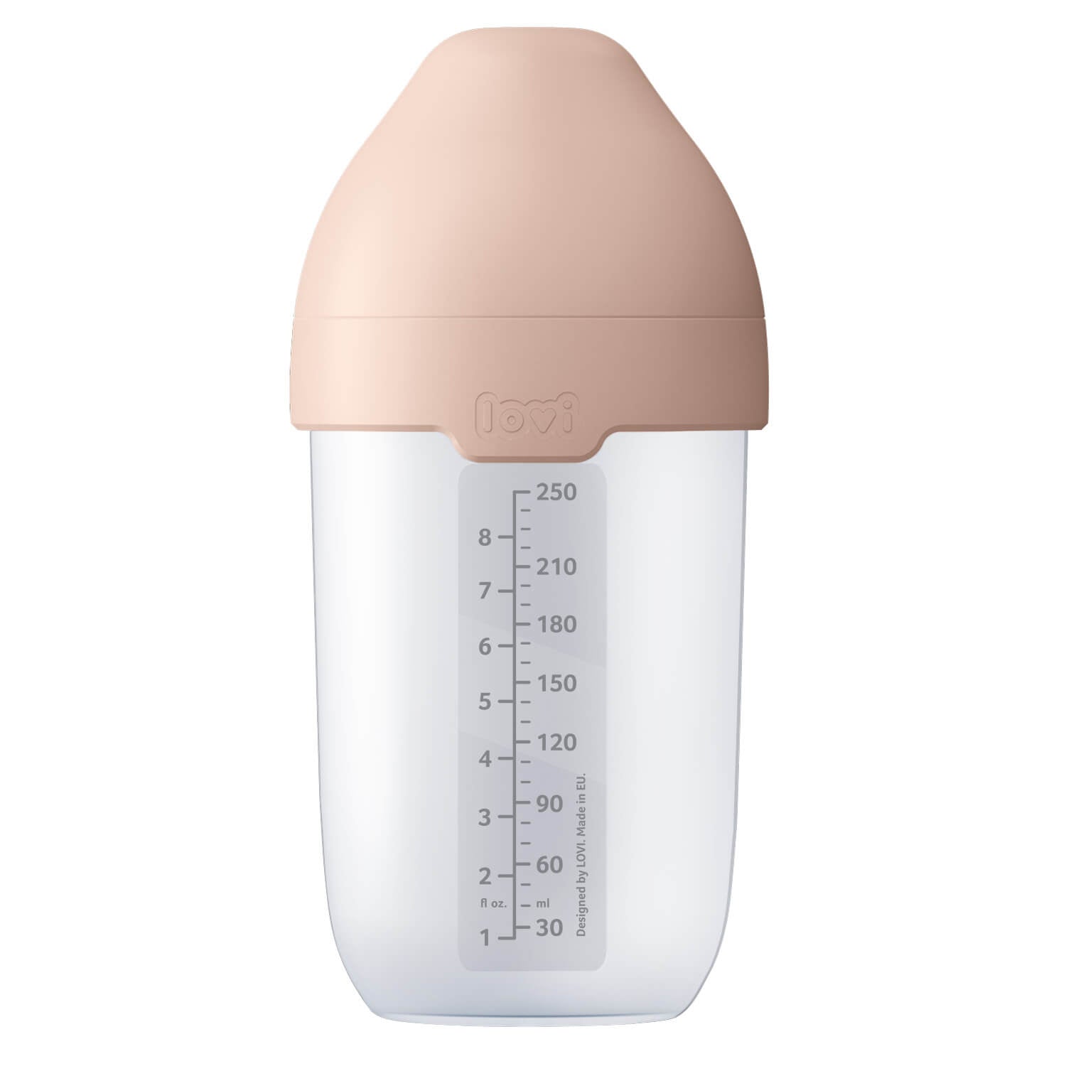 Difrax LOVI Mammafeel fles 250 ml uit de Samen Groeien Set – zacht siliconen zuiggedeelte voor natuurlijk en comfortabel voeden.