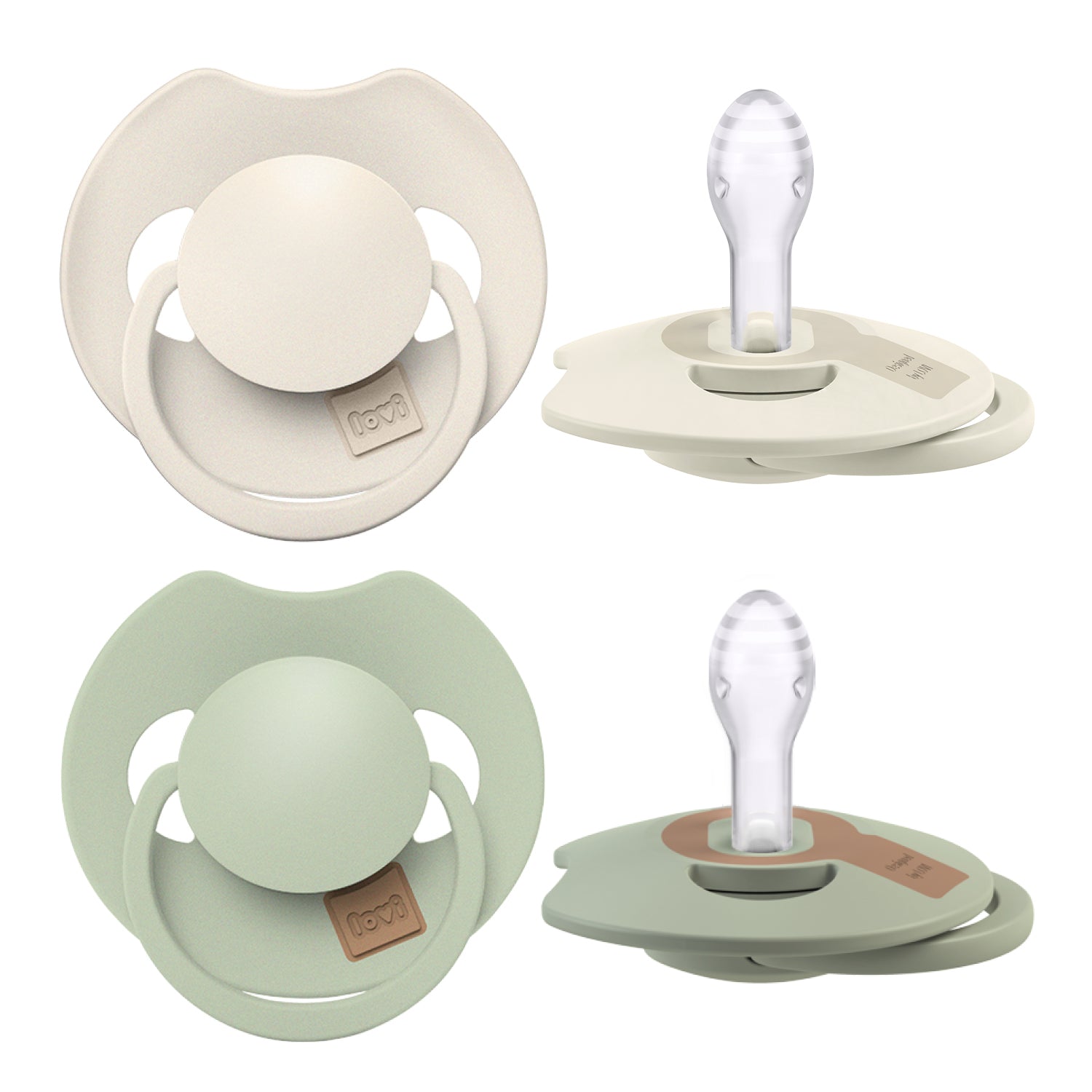 Difrax LOVI Prime fopspeen duopack 0-6 maanden in Coconut / Pistachio, ondersteunt natuurlijke zuigreflex, BPA-vrij en veilig voor jonge kinderen
