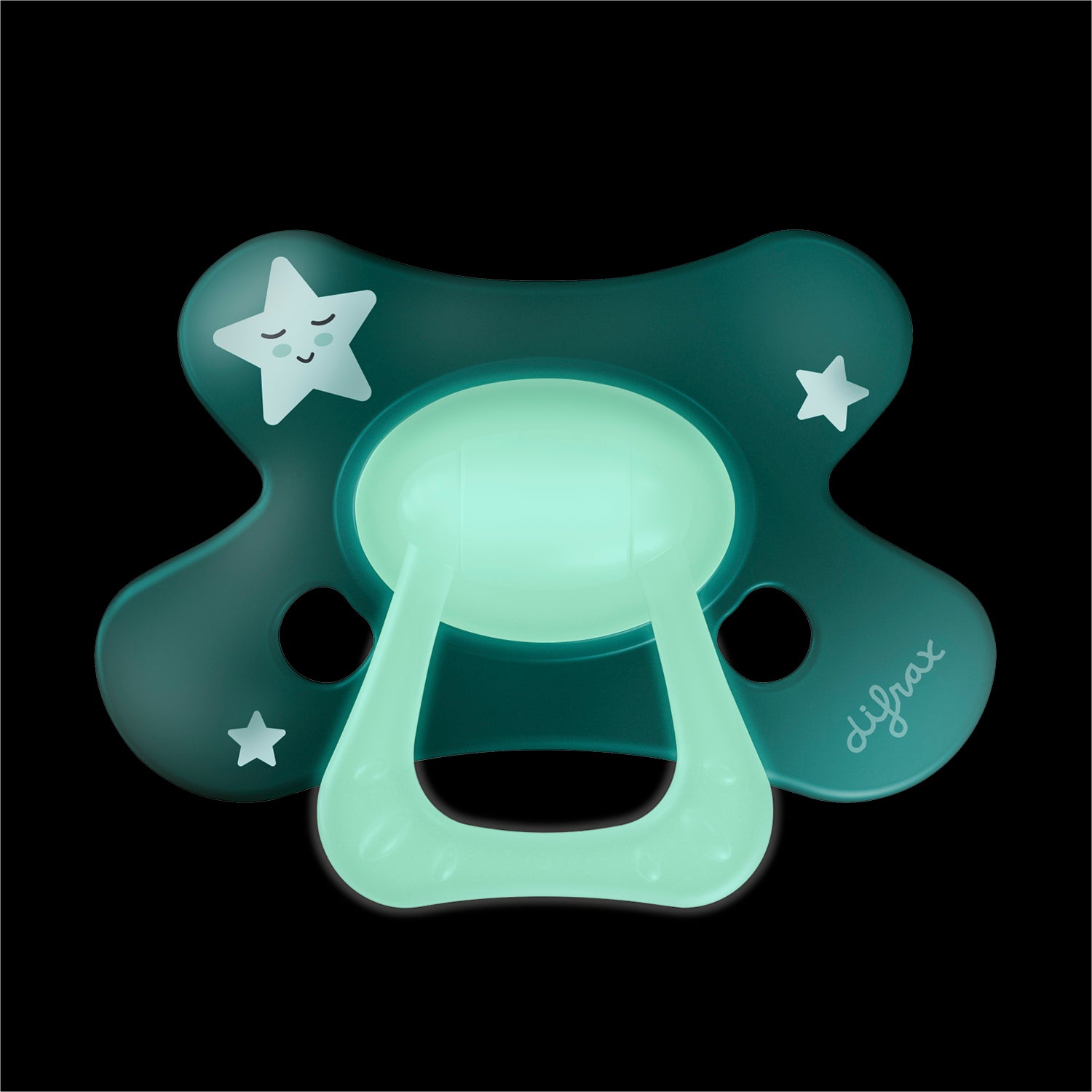 Difrax Natural fopspeen 12+ maanden in het donker, met goed zichtbare lichtgevende ring (Glow in the Dark)